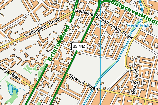 B5 7NZ map - OS VectorMap District (Ordnance Survey)