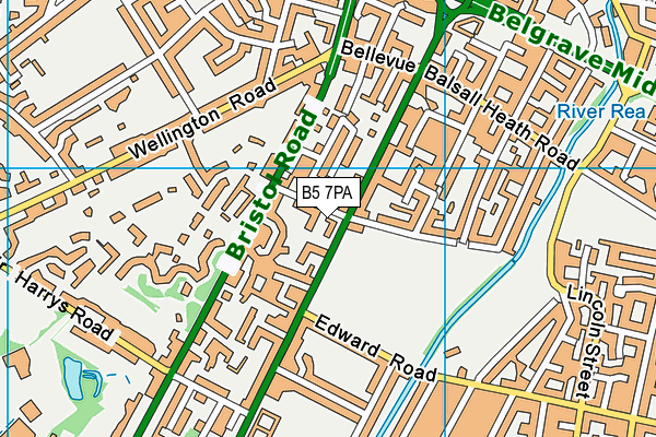 B5 7PA map - OS VectorMap District (Ordnance Survey)