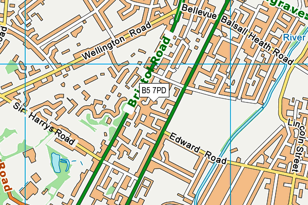 B5 7PD map - OS VectorMap District (Ordnance Survey)