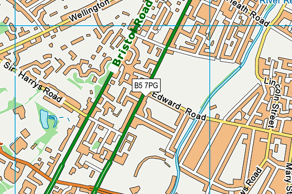 B5 7PG map - OS VectorMap District (Ordnance Survey)