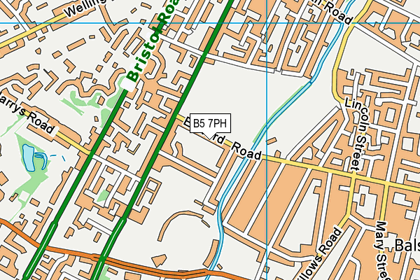 B5 7PH map - OS VectorMap District (Ordnance Survey)