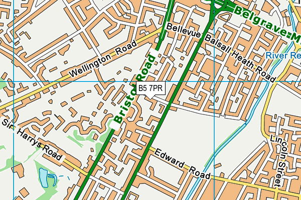 B5 7PR map - OS VectorMap District (Ordnance Survey)