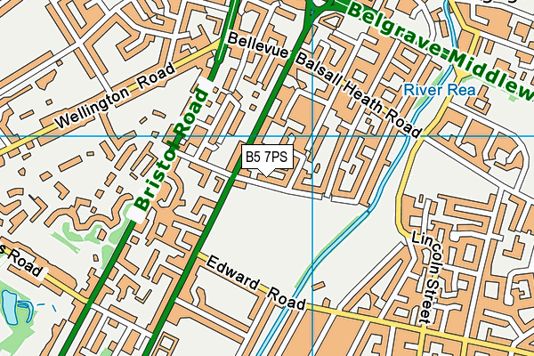 B5 7PS map - OS VectorMap District (Ordnance Survey)