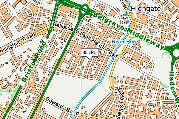 B5 7PU map - OS VectorMap District (Ordnance Survey)