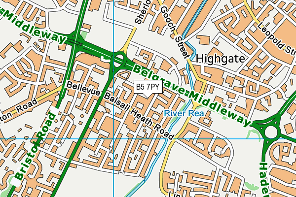 B5 7PY map - OS VectorMap District (Ordnance Survey)