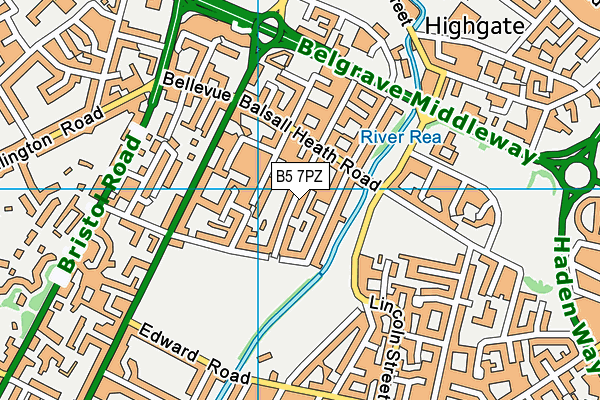 B5 7PZ map - OS VectorMap District (Ordnance Survey)