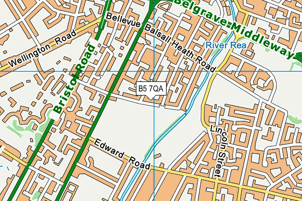 B5 7QA map - OS VectorMap District (Ordnance Survey)