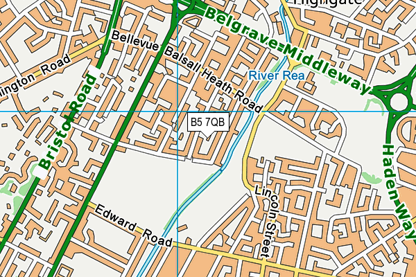 B5 7QB map - OS VectorMap District (Ordnance Survey)