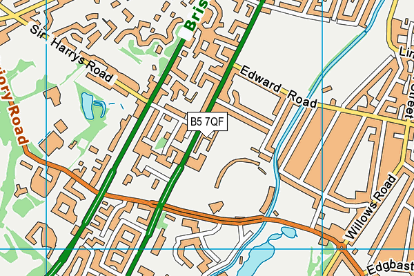 B5 7QF map - OS VectorMap District (Ordnance Survey)