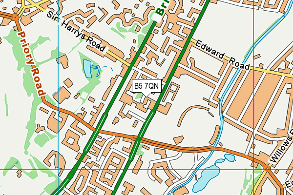 B5 7QN map - OS VectorMap District (Ordnance Survey)