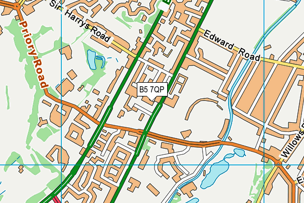 B5 7QP map - OS VectorMap District (Ordnance Survey)