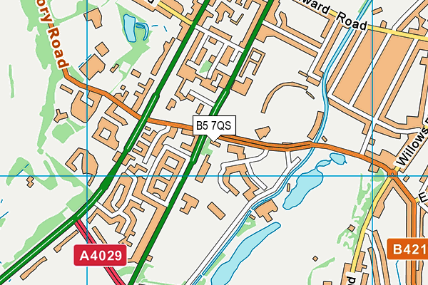 B5 7QS map - OS VectorMap District (Ordnance Survey)