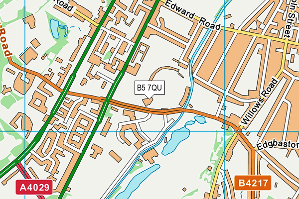 Edgbaston Cricket Ground map (B5 7QU) - OS VectorMap District (Ordnance Survey)