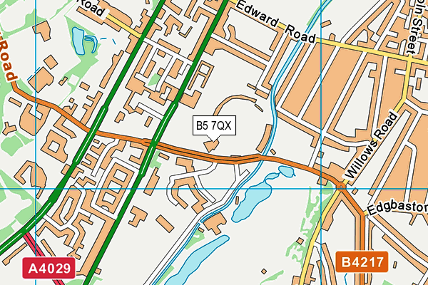 B5 7QX map - OS VectorMap District (Ordnance Survey)