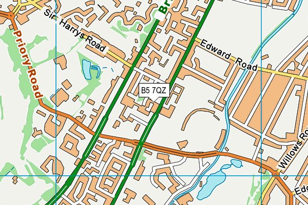 B5 7QZ map - OS VectorMap District (Ordnance Survey)