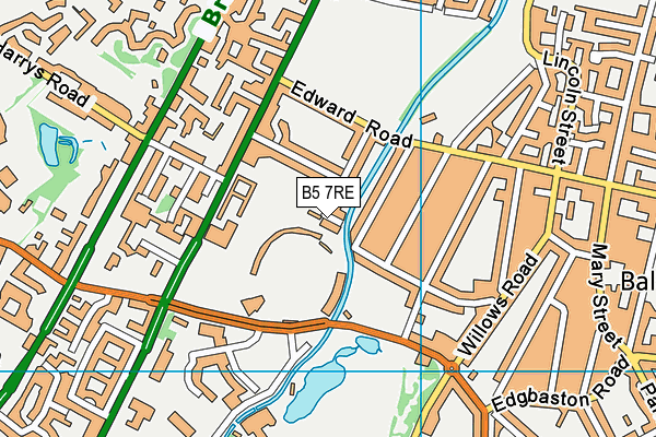 B5 7RE map - OS VectorMap District (Ordnance Survey)