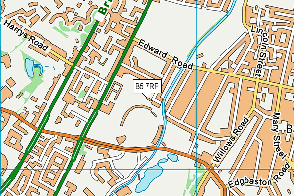 B5 7RF map - OS VectorMap District (Ordnance Survey)