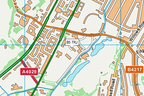 B5 7RJ map - OS VectorMap District (Ordnance Survey)