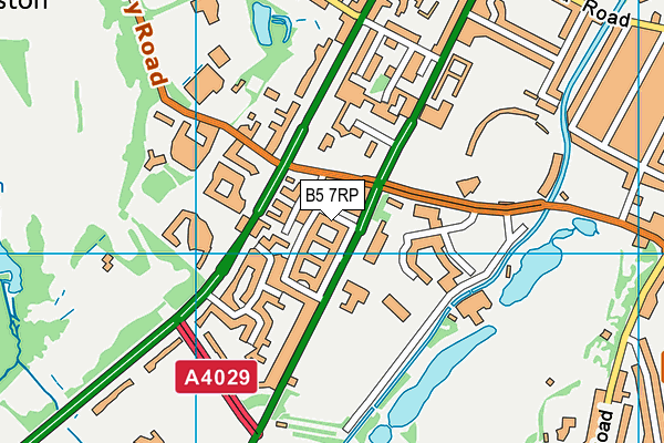 B5 7RP map - OS VectorMap District (Ordnance Survey)