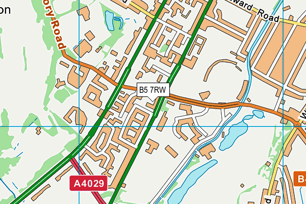 B5 7RW map - OS VectorMap District (Ordnance Survey)