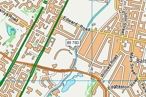 B5 7SD map - OS VectorMap District (Ordnance Survey)