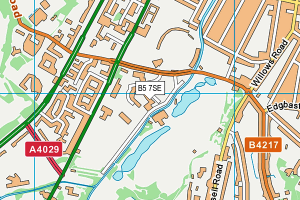 B5 7SE map - OS VectorMap District (Ordnance Survey)