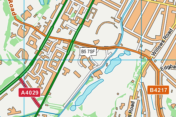 B5 7SF map - OS VectorMap District (Ordnance Survey)