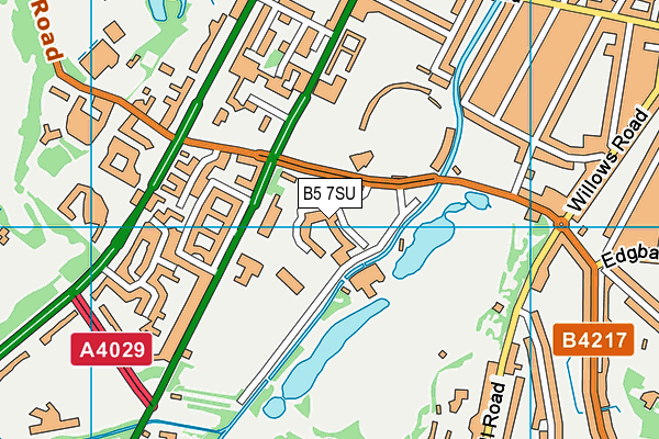 B5 7SU map - OS VectorMap District (Ordnance Survey)