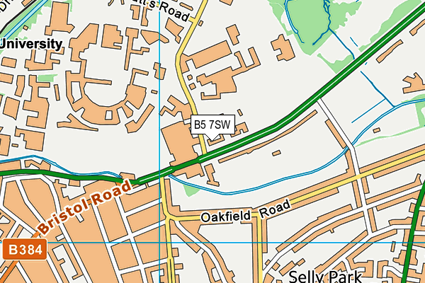 B5 7SW map - OS VectorMap District (Ordnance Survey)