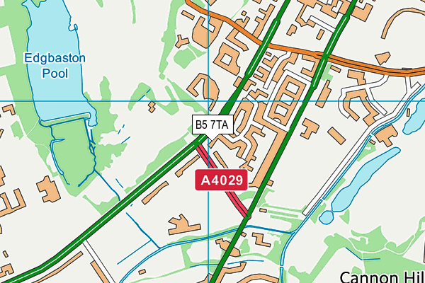 B5 7TA map - OS VectorMap District (Ordnance Survey)