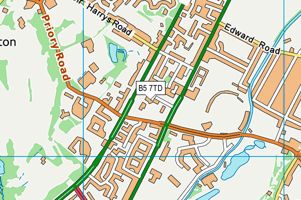 B5 7TD map - OS VectorMap District (Ordnance Survey)