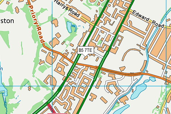 B5 7TE map - OS VectorMap District (Ordnance Survey)