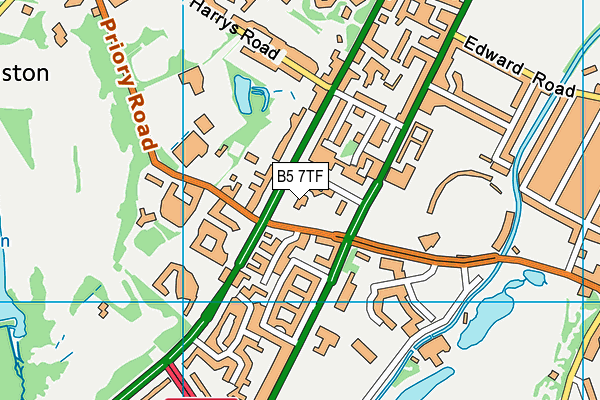 B5 7TF map - OS VectorMap District (Ordnance Survey)