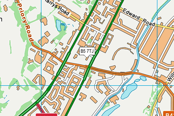 B5 7TJ map - OS VectorMap District (Ordnance Survey)