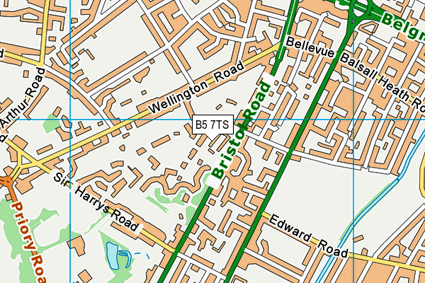 B5 7TS map - OS VectorMap District (Ordnance Survey)