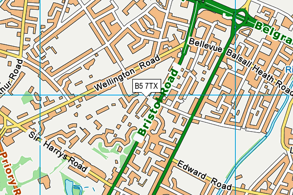 B5 7TX map - OS VectorMap District (Ordnance Survey)