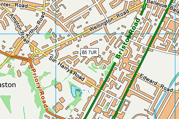 B5 7UR map - OS VectorMap District (Ordnance Survey)