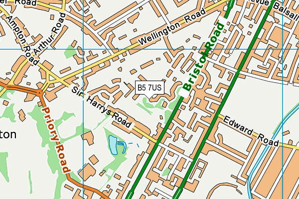 B5 7US map - OS VectorMap District (Ordnance Survey)
