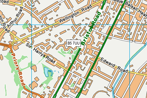B5 7UU map - OS VectorMap District (Ordnance Survey)