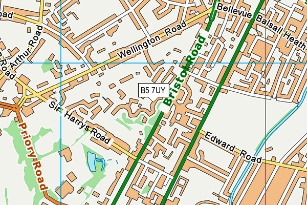 B5 7UY map - OS VectorMap District (Ordnance Survey)