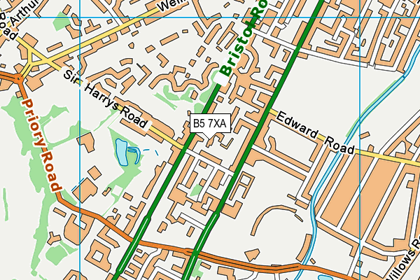 B5 7XA map - OS VectorMap District (Ordnance Survey)