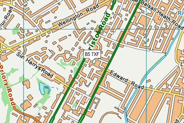B5 7XF map - OS VectorMap District (Ordnance Survey)