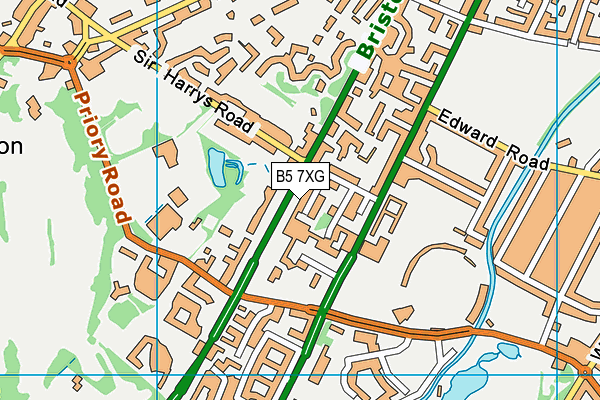 B5 7XG map - OS VectorMap District (Ordnance Survey)