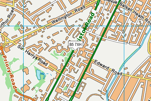 B5 7XH map - OS VectorMap District (Ordnance Survey)