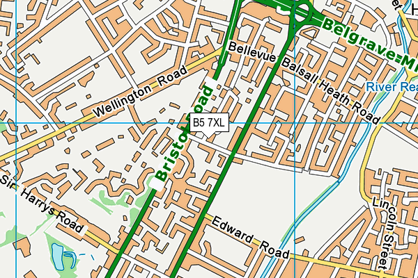 B5 7XL map - OS VectorMap District (Ordnance Survey)