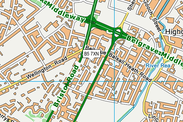B5 7XN map - OS VectorMap District (Ordnance Survey)