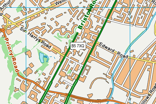 B5 7XQ map - OS VectorMap District (Ordnance Survey)