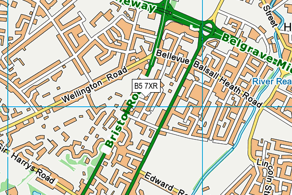 B5 7XR map - OS VectorMap District (Ordnance Survey)