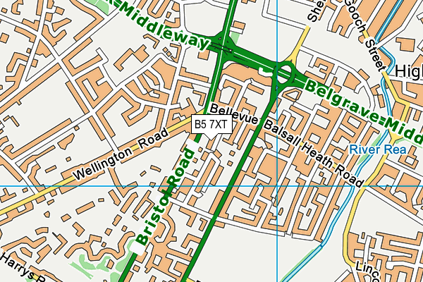 B5 7XT map - OS VectorMap District (Ordnance Survey)