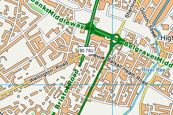 B5 7XU map - OS VectorMap District (Ordnance Survey)